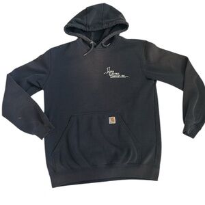 Carhartt Ward Electric Pullover Hoodie Faded Black Bleached Oversized Sweatshirt